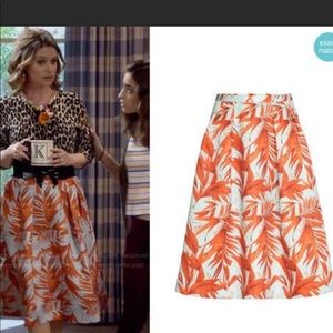 - H&M PALM LEAF PRINT MIDI FULL SKIRT. Orange and Mint print circle skirt